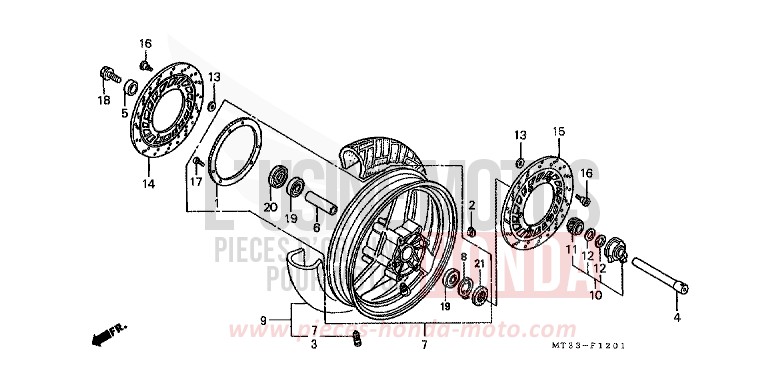 VORDERRAD (ST1100AN/AP/AR) von Pan-European ABS CANDY TROPICAL NIGHT PURPLE-U (RP103D) von 1992